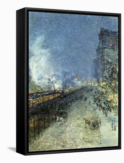 The El, New York-Childe Hassam-Framed Stretched Canvas