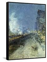 The El, New York-Childe Hassam-Framed Stretched Canvas