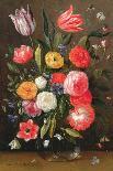 Tulips, Roses, Anemones in a Glass Vase with Butterflies and a Caterpillar-Jan van, the Elder Kessel-Giclee Print