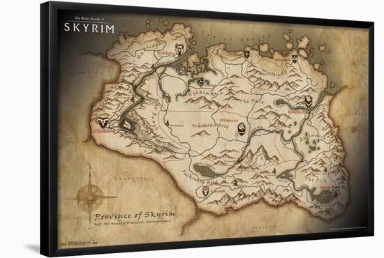 The Elder Scrolls V: Skyrim - Map-Trends International-Framed Poster