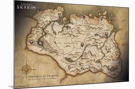 The Elder Scrolls V: Skyrim - Map-Trends International-Mounted Poster