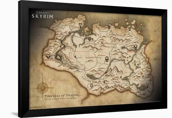 The Elder Scrolls V: Skyrim - Map-Trends International-Framed Poster