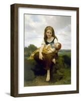 The Elder Sister (La Soeur Aîné), 1869-William-Adolphe Bouguereau-Framed Giclee Print