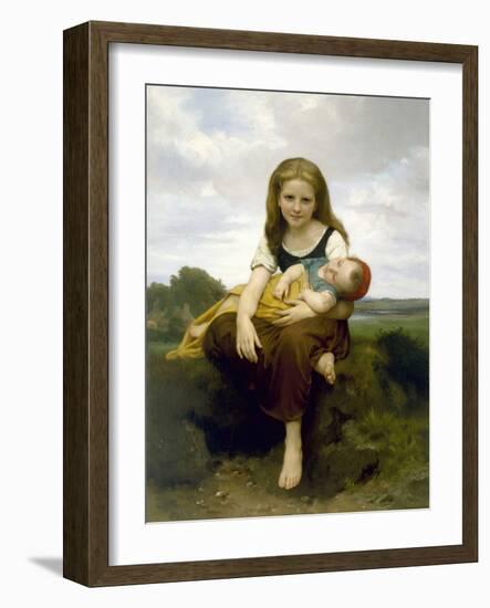 The Elder Sister (La Soeur Aîné), 1869-William-Adolphe Bouguereau-Framed Giclee Print