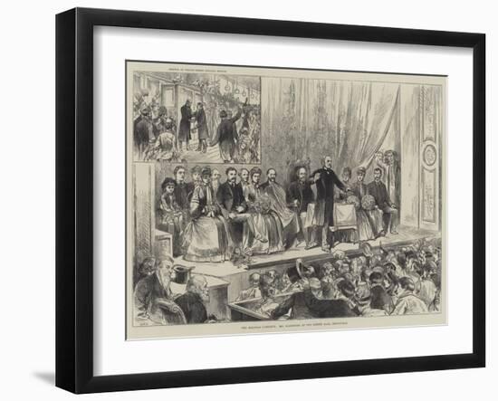 The Election Campaign, Mr Gladstone at the Albert Hall, Edinburgh-null-Framed Giclee Print