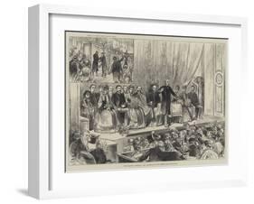 The Election Campaign, Mr Gladstone at the Albert Hall, Edinburgh-null-Framed Giclee Print