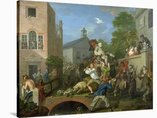 The Election IV Chairing the Member, 1754-55-William Hogarth-Stretched Canvas
