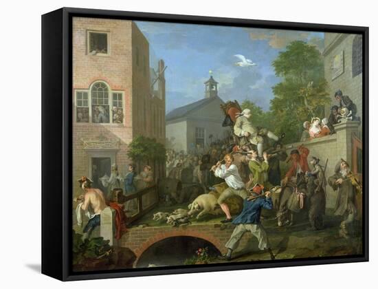 The Election IV Chairing the Member, 1754-55-William Hogarth-Framed Stretched Canvas