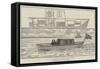 The Electric Boat on the Thames-null-Framed Stretched Canvas