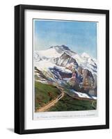 The Electric Railroad to Mount Jungfrau, Swiss Alps, 19th Century-Gustave Francois Lasellaz-Framed Giclee Print