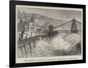 The Electric Railway at Brighton, Destroyed by the Storm-null-Framed Giclee Print