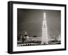 The Electric Tower at Night, Luna Park, Coney Island, N.Y.-null-Framed Photo