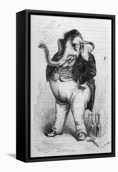 The Elephant as Bon Viveur-Grandville-Framed Stretched Canvas