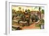 The Elephant at Work, C1900-null-Framed Giclee Print