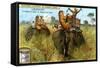 The Elephant on a Tiger Hunt, C1900-null-Framed Stretched Canvas