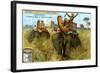 The Elephant on a Tiger Hunt, C1900-null-Framed Giclee Print