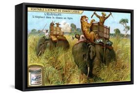 The Elephant on a Tiger Hunt, C1900-null-Framed Stretched Canvas