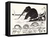 The Elephant's Child Having His Nose Pulled by the Crocodile-Rudyard Kipling-Framed Stretched Canvas