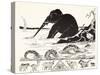 The Elephant's Child Having His Nose Pulled by the Crocodile-Rudyard Kipling-Stretched Canvas