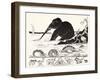 The Elephant's Child Having His Nose Pulled by the Crocodile-Rudyard Kipling-Framed Giclee Print