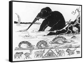 The Elephant's Child-Rudyard Kipling-Framed Stretched Canvas