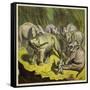 The Elephant That Lost its Tail-Ernest Henry Griset-Framed Stretched Canvas