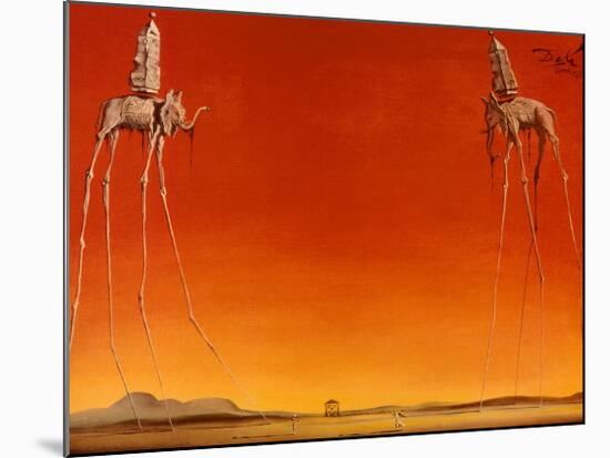 The Elephants, c.1948-Salvador Dalí-Mounted Poster