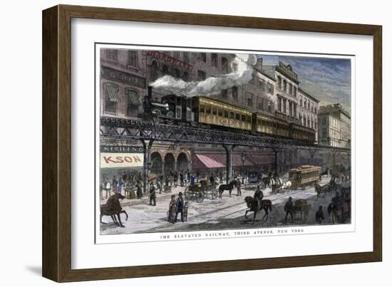 The Elevated Railway, Third Avenue, New York, 1879-null-Framed Giclee Print