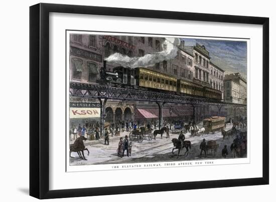 The Elevated Railway, Third Avenue, New York, 1879-null-Framed Giclee Print