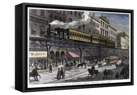 The Elevated Railway, Third Avenue, New York, 1879-null-Framed Stretched Canvas