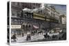 The Elevated Railway, Third Avenue, New York, 1879-null-Stretched Canvas
