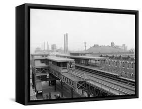 The Elevated Station at Thirty-Sixth Street, Philadelphia, Pa.-null-Framed Stretched Canvas