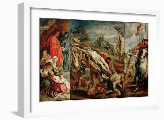 The Elevation of the Cross (Sketch for the Triptyc)-Peter Paul Rubens-Framed Giclee Print