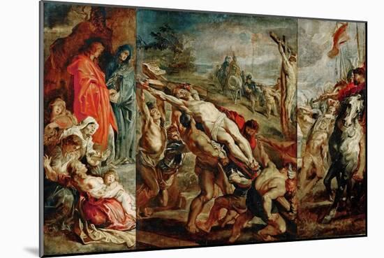 The Elevation of the Cross (Sketch for the Triptyc)-Peter Paul Rubens-Mounted Giclee Print