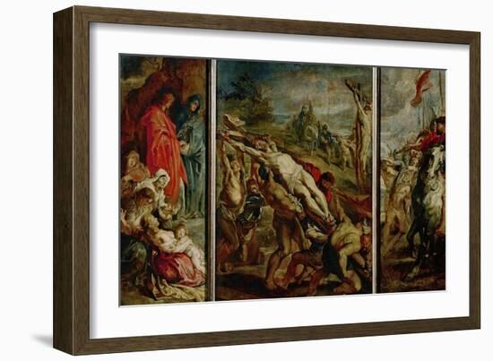 The Elevation of the Cross, Sketch for the Triptych Painted in 1609-1610 for the Church-Peter Paul Rubens-Framed Giclee Print