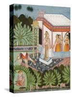 The Elopement of Dhola and Maru, Bundi circa 1750-null-Stretched Canvas