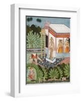 The Elopement of Dhola and Maru, Bundi circa 1750-null-Framed Giclee Print