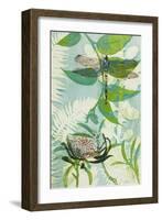 The Elusive Dragonfly and Waratah-Trudy Rice-Framed Art Print