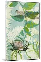 The Elusive Dragonfly and Waratah-Trudy Rice-Mounted Art Print