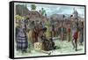 The emancipation of slaves on a West Indian plantation, early 19th century c1895-French School-Framed Stretched Canvas