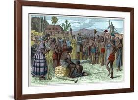 The emancipation of slaves on a West Indian plantation, early 19th century c1895-French School-Framed Giclee Print