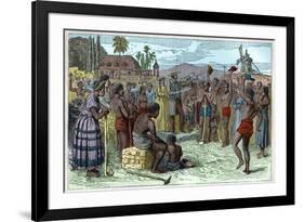 The emancipation of slaves on a West Indian plantation, early 19th century c1895-French School-Framed Giclee Print