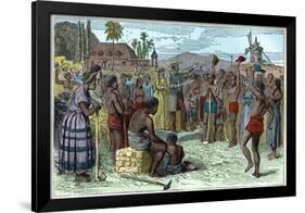 The emancipation of slaves on a West Indian plantation, early 19th century c1895-French School-Framed Giclee Print