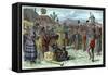 The emancipation of slaves on a West Indian plantation, early 19th century c1895-French School-Framed Stretched Canvas