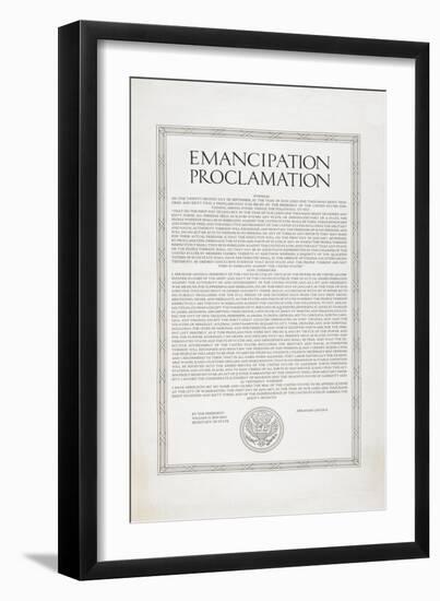 The Emancipation Proclamation. Abraham Lincoln Declares All Slaves in the United States Free-null-Framed Giclee Print