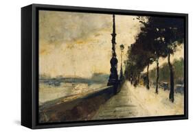 The Embankment, London-Lesser Ury-Framed Stretched Canvas