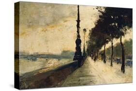 The Embankment, London-Lesser Ury-Stretched Canvas