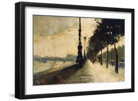 The Embankment, London-Lesser Ury-Framed Premium Giclee Print