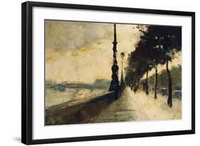 The Embankment, London-Lesser Ury-Framed Giclee Print