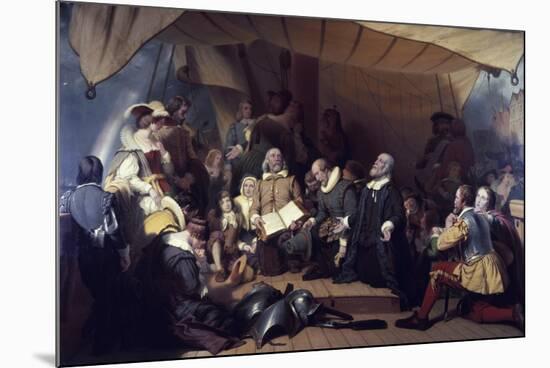 The Embarcation of the Pilgrims-Robert Walter Weir-Mounted Premium Giclee Print